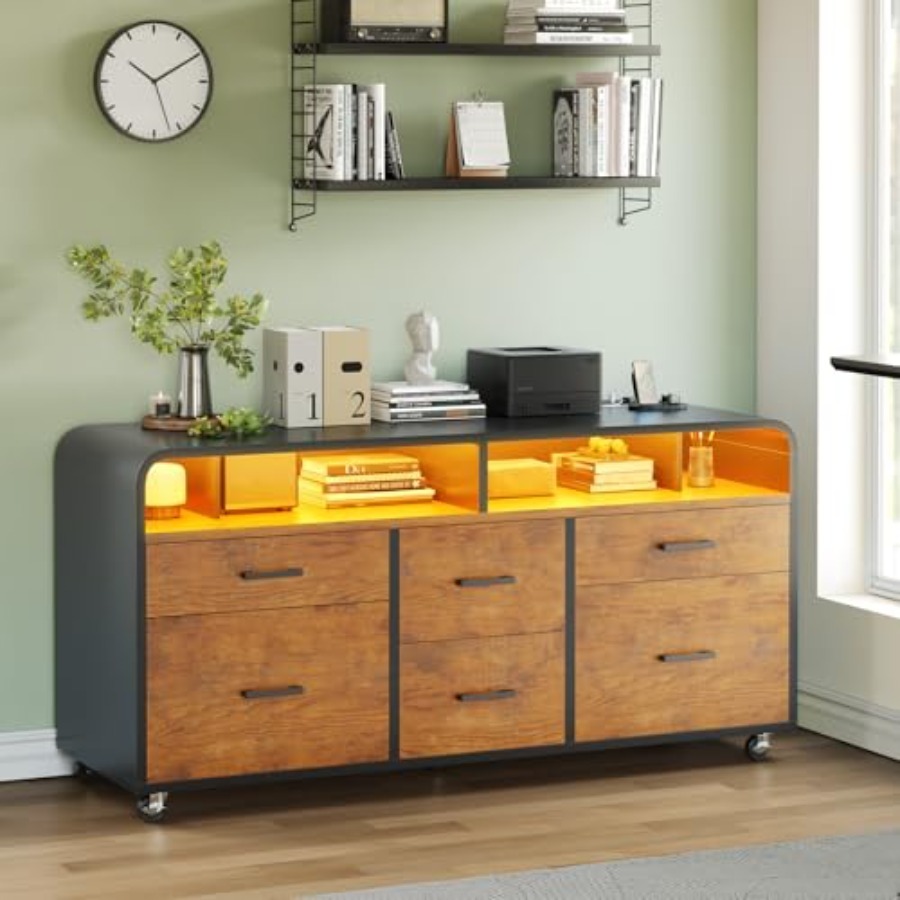Commercial Printing File - 6 Drawer File Cabinet with Power