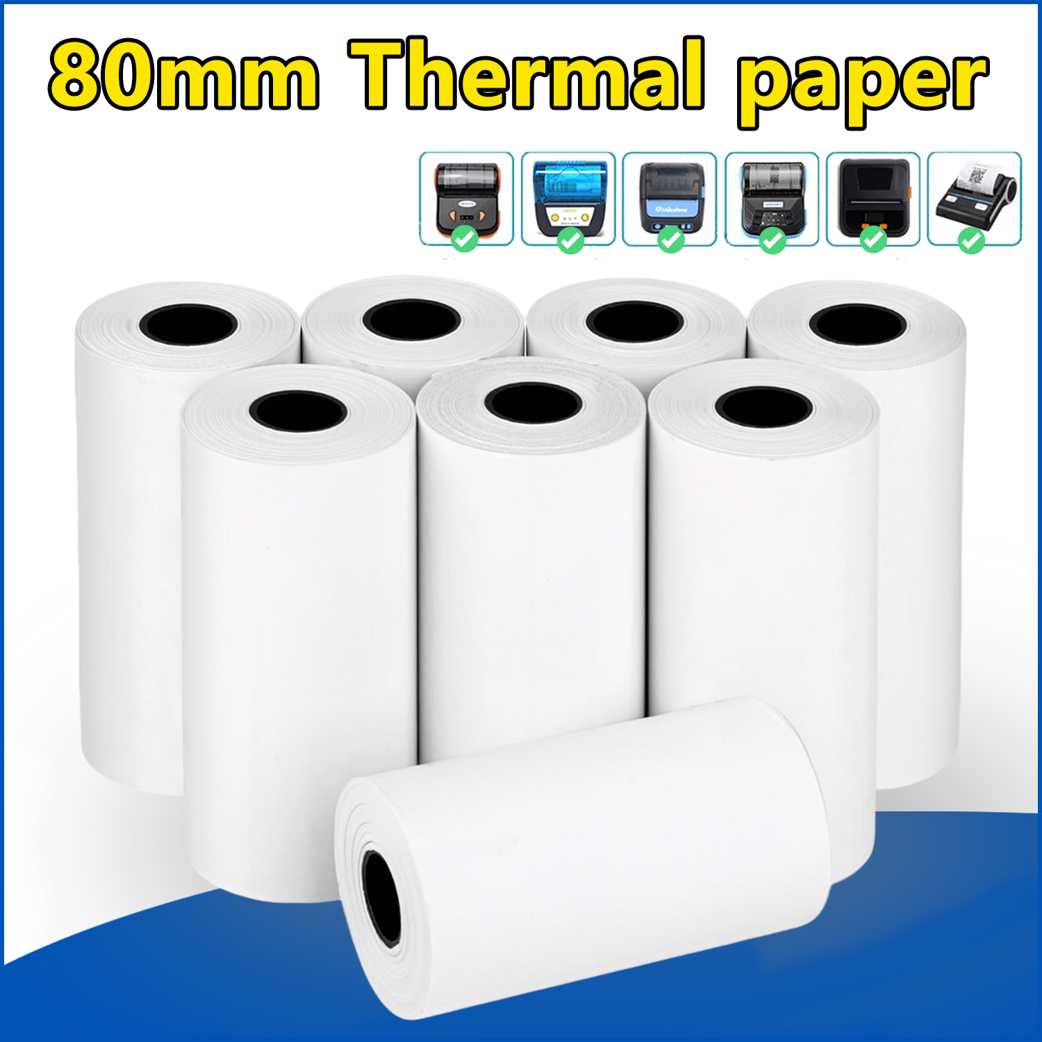Commercial Printing Paper - 80MM Thermal Receipt Paper 3/6/10 Rolls