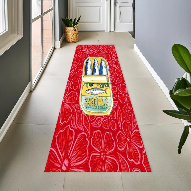 Commercial Printing Machine - Retro Canned Sardine Long Runner Rug