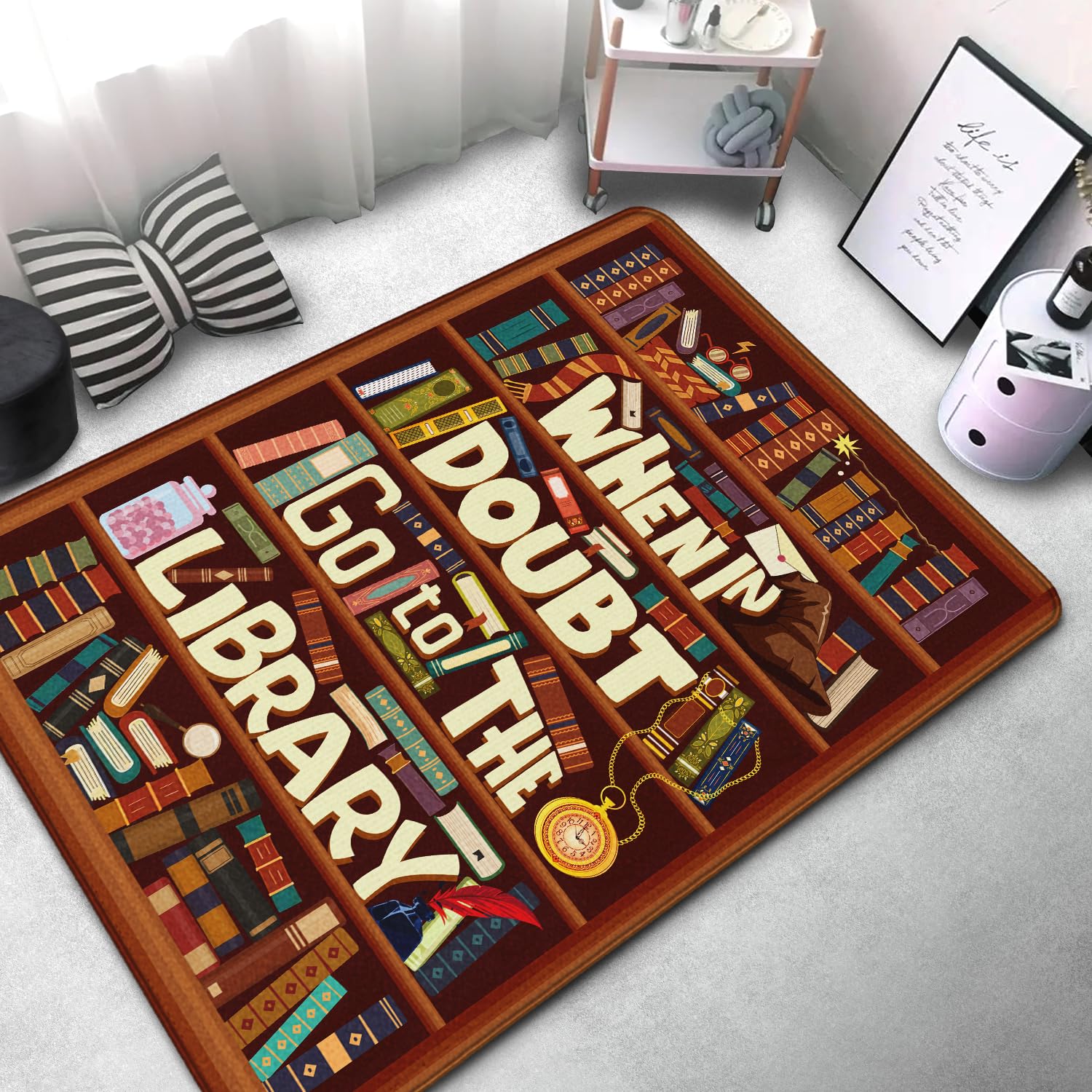 Bookshelf Area Rug for Teen St – Commercial Printing Books recenzja i cena