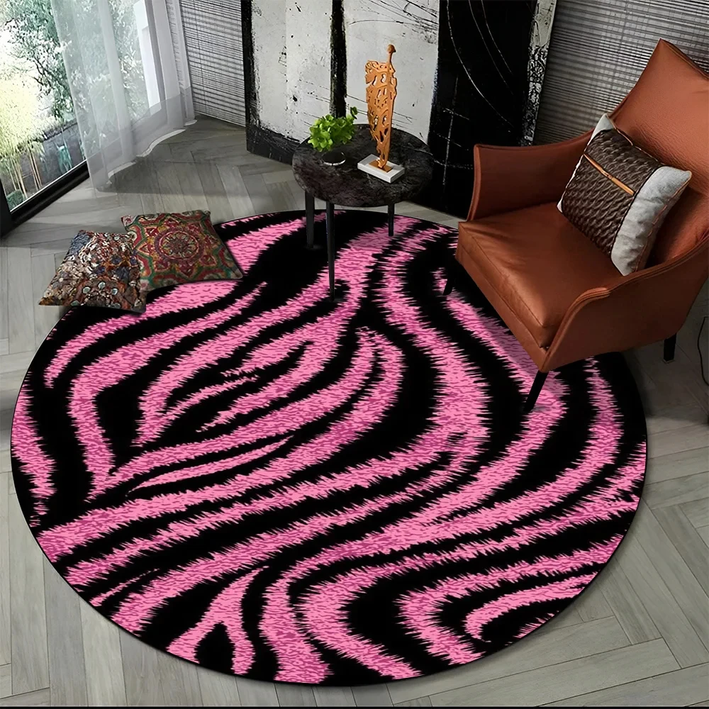Pink Zebra Stripe Print Round  – Commercial Printing Machine recenzja i cena