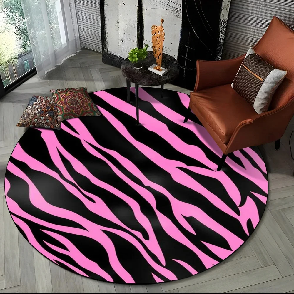 Pink Zebra Stripe Print Round  – Commercial Printing Machine recenzja i cena
