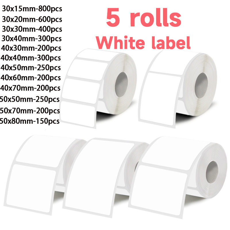 5 Rolls of White Label Sticker – Commercial Printer recenzja i cena