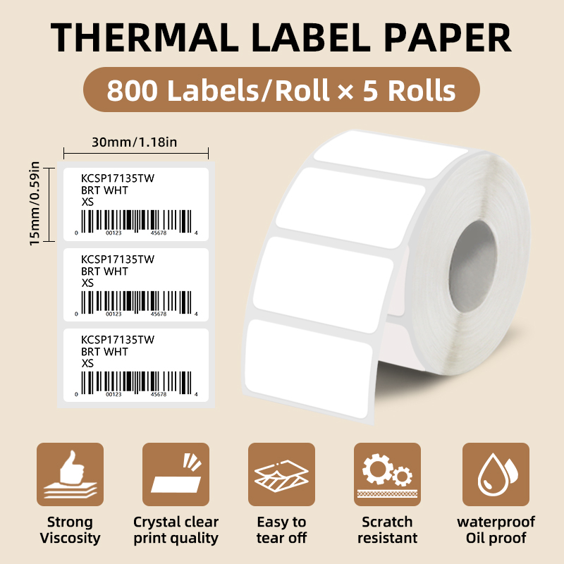 5 Rolls of White Label Sticker – Commercial Printer recenzja i cena