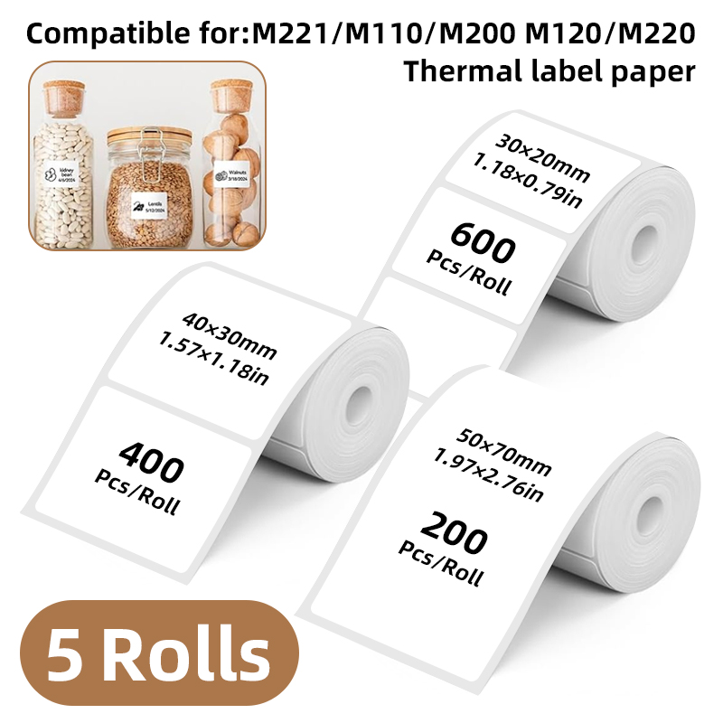 5 Rolls of White Label Sticker – Commercial Printer recenzja i cena